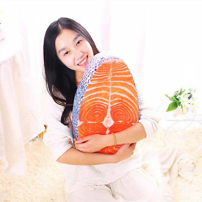 Lavável Divertido Simulação Peixe Sushi de Salmão Saboroso Travesseiro Almofada Criativo Projeto de Decoração Para Casa