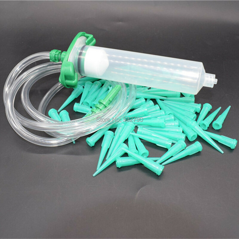 100x 18G Blunt Needle Dispensing Needle Tapered Tip + 30cc Syringe Adapter Converter + 30cc Liquid Glue Dispenser Syringe Barrel