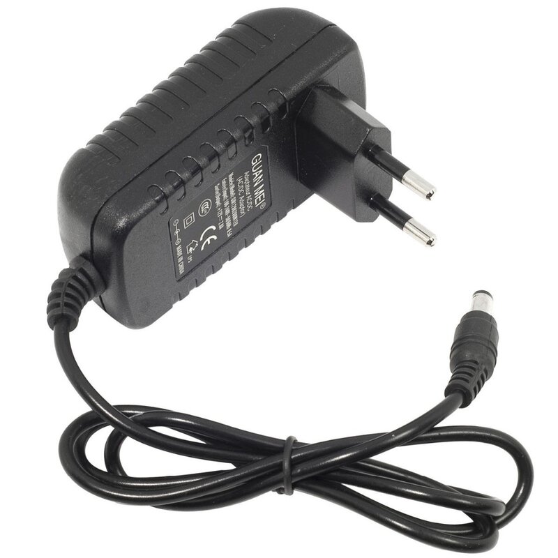 Ue plug ac 100-240v para dc 12v 1a 2a 3a 12w 24w 36w cabo do adaptador da fonte de alimentação para a luz de tira conduzida/com conector
