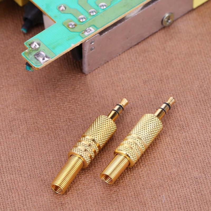2 piezas estéreo 3,5mm 1/8in auriculares DIY Macho Jack de Audio soldadura de enchufe conectores y conectores