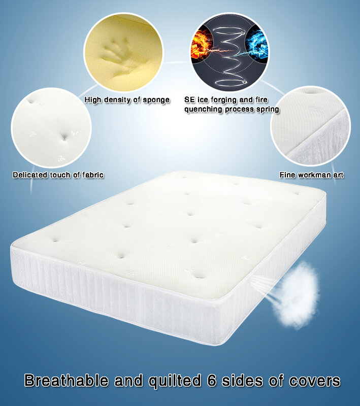 Panana colchón de resorte para cama de 8-9 pulgadas de espesor 2ft 6/ 3ft individual/4FT pequeño doble/4ft6 doble/5FT cama King Size