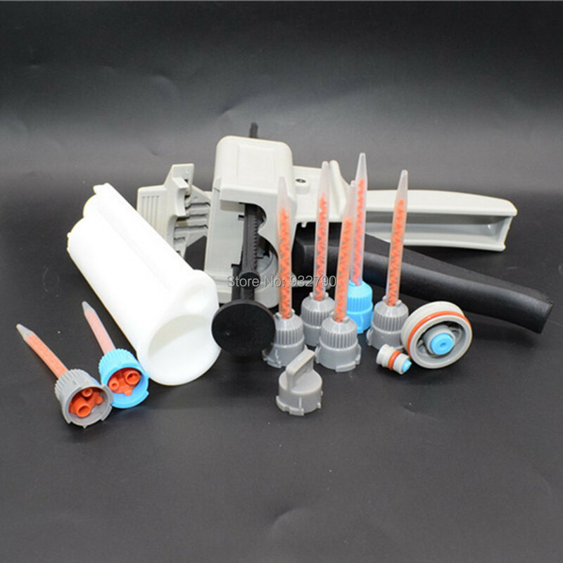 10:1 50ml Epoxy Adhesive Gun AB Glue Manual Applicator Epoxies Dispensing Gun + 7pcs Epoxy Static Mixing Nozzle + 50ml Cartridge