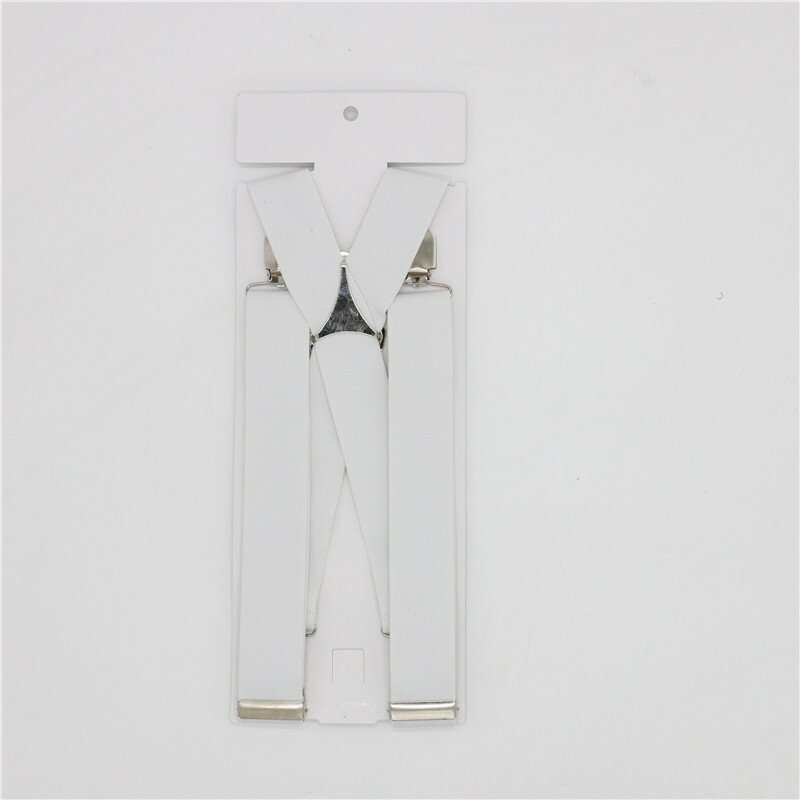 Tirantes elásticos ajustables para hombre y mujer, tirantes de 4 Clips de ancho 3,5, Color sólido, Unisex