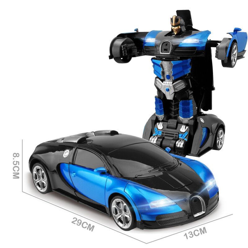 Juguete de coche transformers eléctrico, juguete de robot de transformación por inducción de 2,4 Ghz, con luz led a escala 1:14