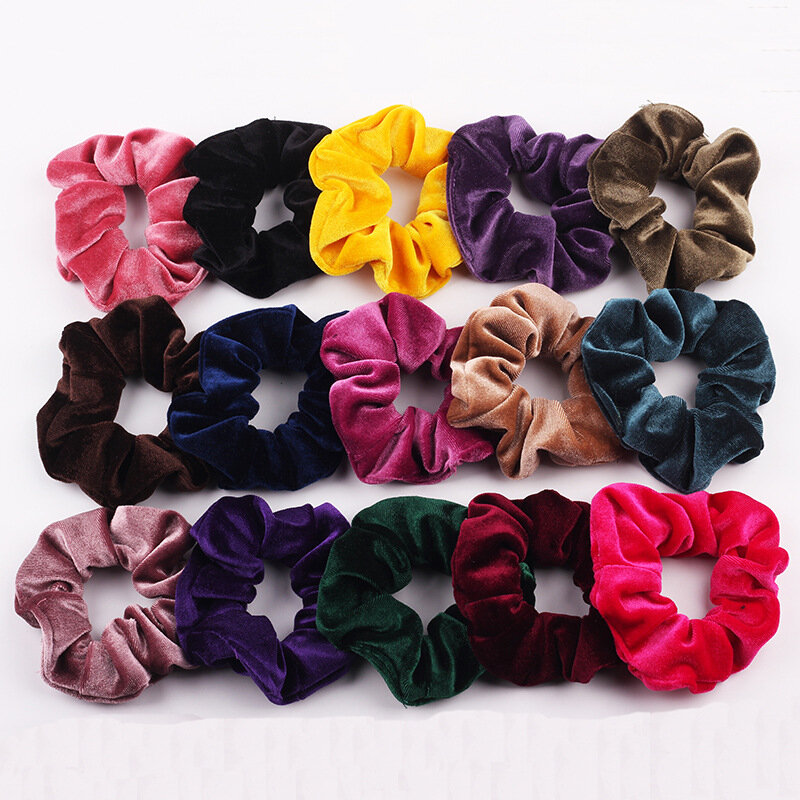 30 couleur mode velours chouchous accessoires de cheveux pour les femmes bandes de cheveux élastiques filles élégantes attaches de cheveux queue de cheval