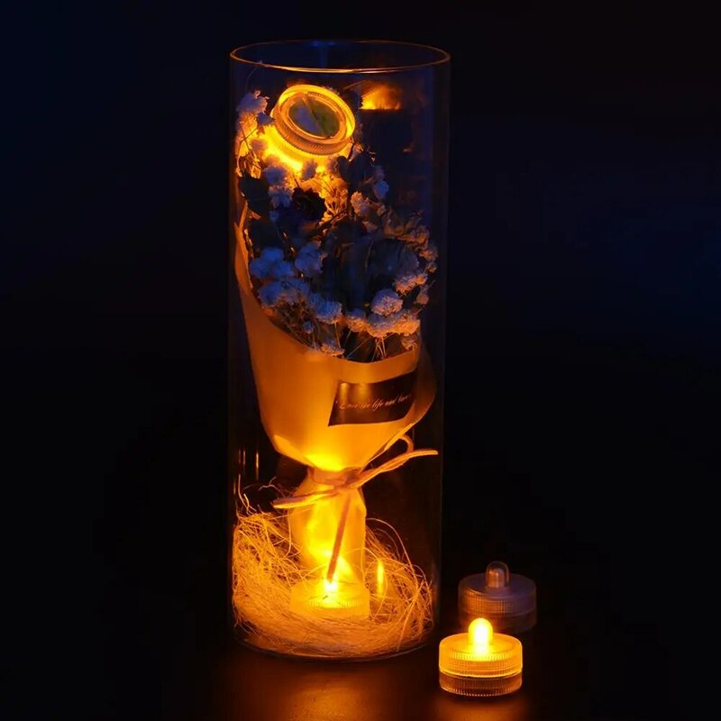 10 stuks Onderwater Waterdichte Dompelpompen LED Kaars Thee Licht voor Bruiloft Evenementen Vakantie Bloemen Decoratie Vakantie Verlichting
