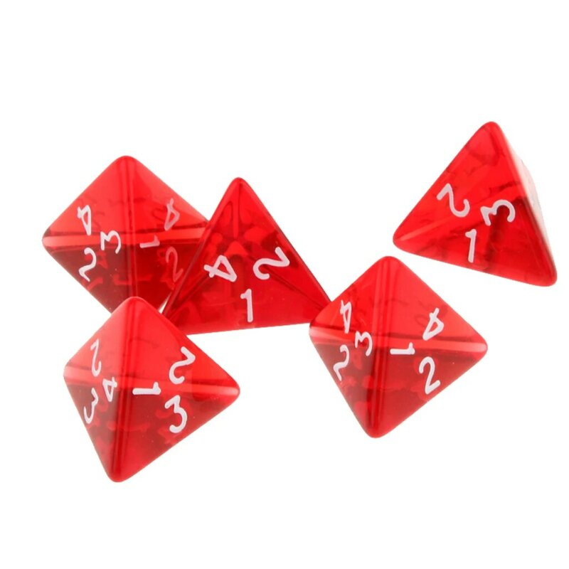 Pack 15 Gem Multi-Sided Dices Polyhedral Dice Set D4 D&D TRPG Game Red Dice Set for Cup Game Colored Acrylic Dice