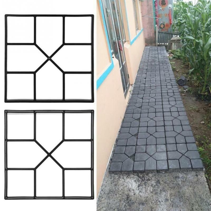 Diy molde de plástico caminho fabricante manualmente pavimentação cimento tijolo pedra estrada pavimentação molde moldes concreto ferramenta para jardim pavimentação acessório