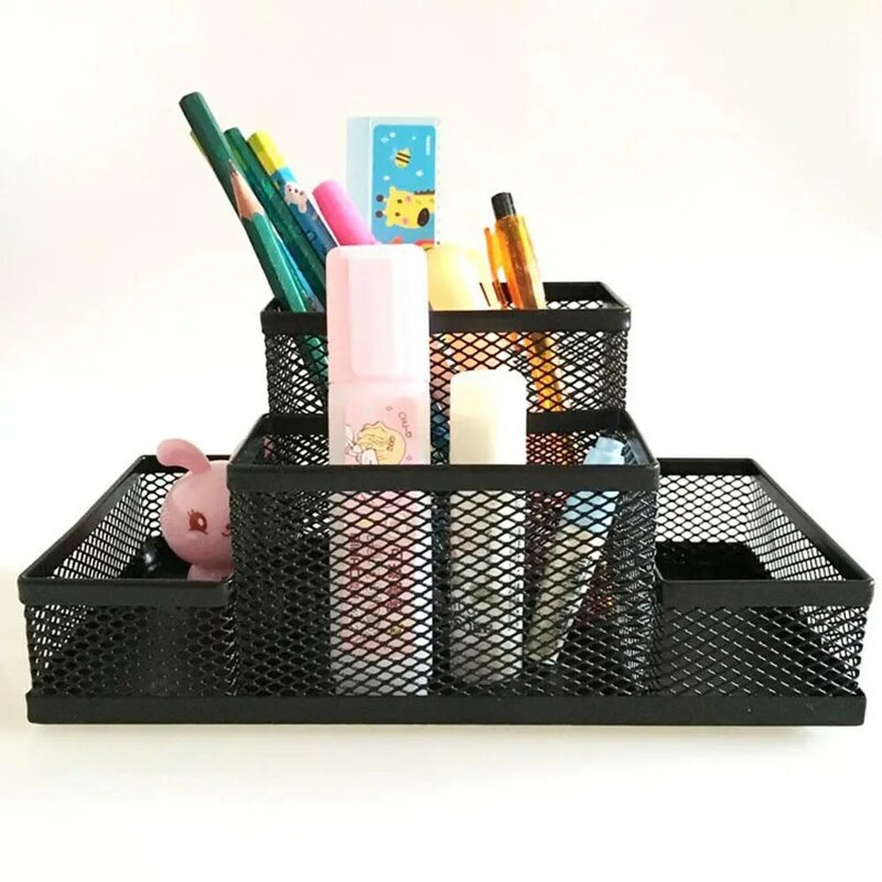 None Fashion Multi-function Office Supplies Desk Organizer Mesh Collection Pen Holder for  birthday gift r20