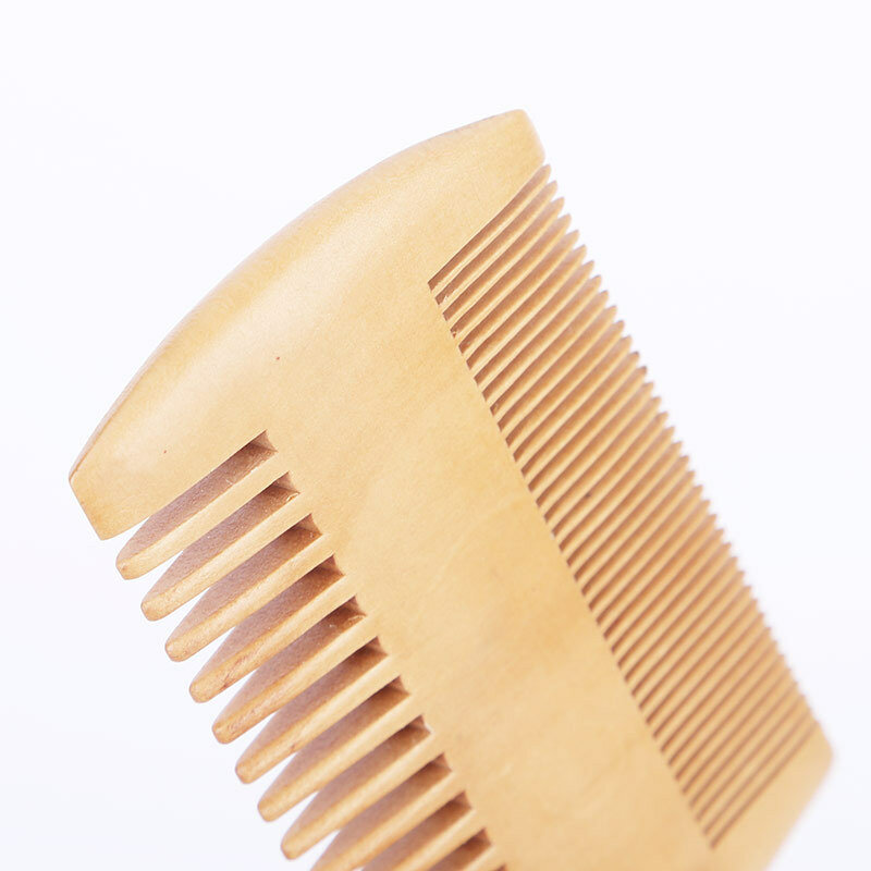 Alta qualidade dupla-face de madeira pente de massagem pente anti estática fina e grosseira dentes para bigodes de cabelo