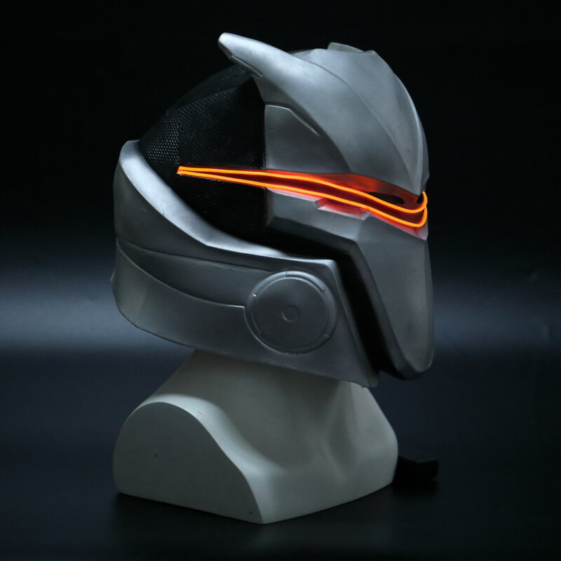 Máscara de juego Fortniter Omega con luz LED, Cosplay, casco de látex Omega, fiesta de Halloween, Dropshipping