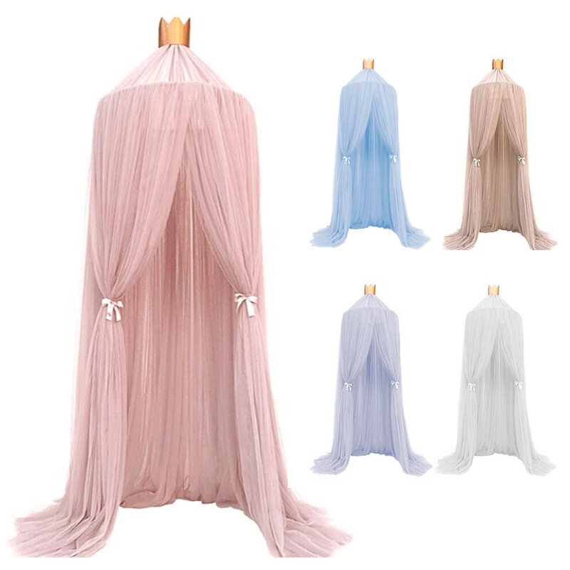 Hanging Baby Bed Canopy Mosquito Net Dome Dream Curtain Tent Baby Crib Netting Round Hung Kids Canopy Tent Children Room Decor