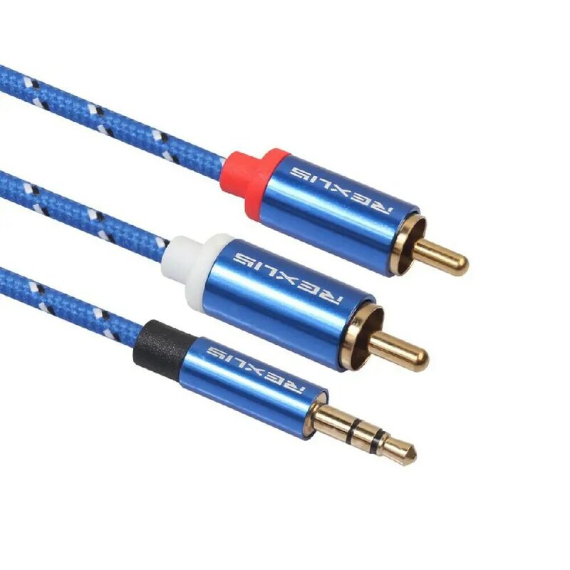 Pc 0.5m | M |. 8m | 3m 3.5mm à 2RCA mâle Audio auxiliaire Aux stéréo Y répartiteur câble cordon R5