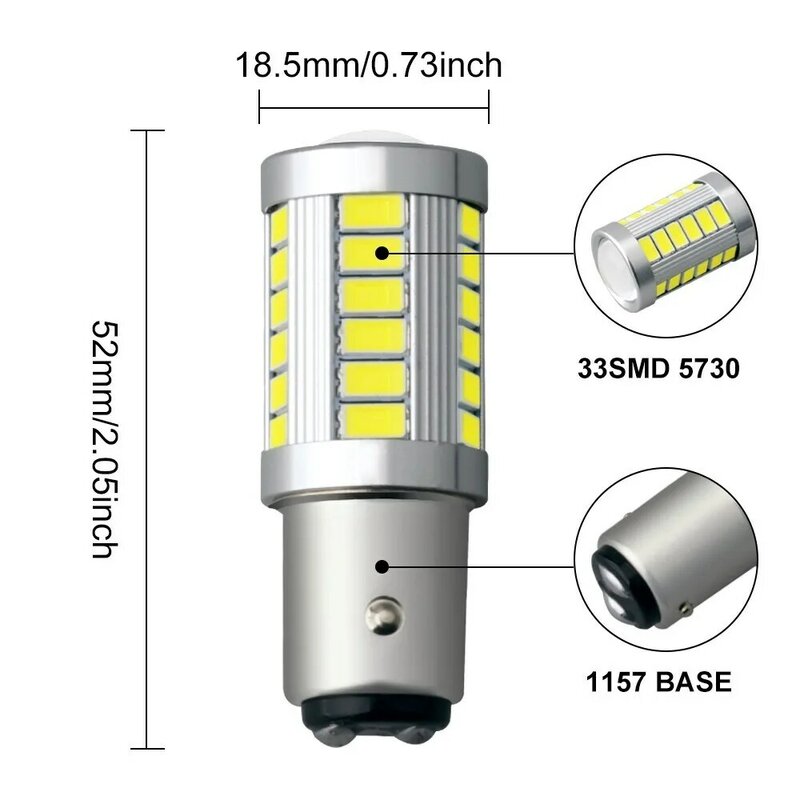 1 Piece Universal 1157 BAY15D 1156 Ba15s 33SMD Super Bright LED Turn Tail Brake Stop Signal Light Lamp Bulb 12V