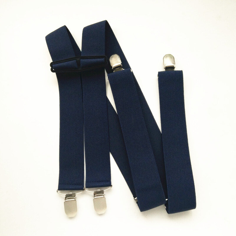 Bretelles unisexes de couleur marine pour hommes | Bretelles réglables et très élastiques pour adultes, bretelles adaptées pour femmes, accessoires de mode BD056