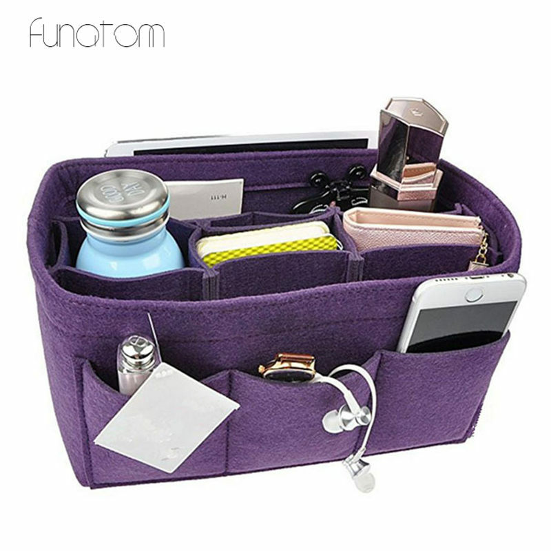 Felt Makeup Bag Organizer Insert Bag Handbag Organizer Insert Multi-functional Travel Cosmetic Bag Girl Toiletry Storage Bags