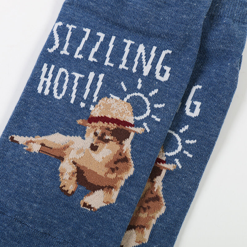 Dong ai nova moda animal masculino meias de algodão gatos sonolentos e escaldante quente! Cão em linha reta confortável lazer