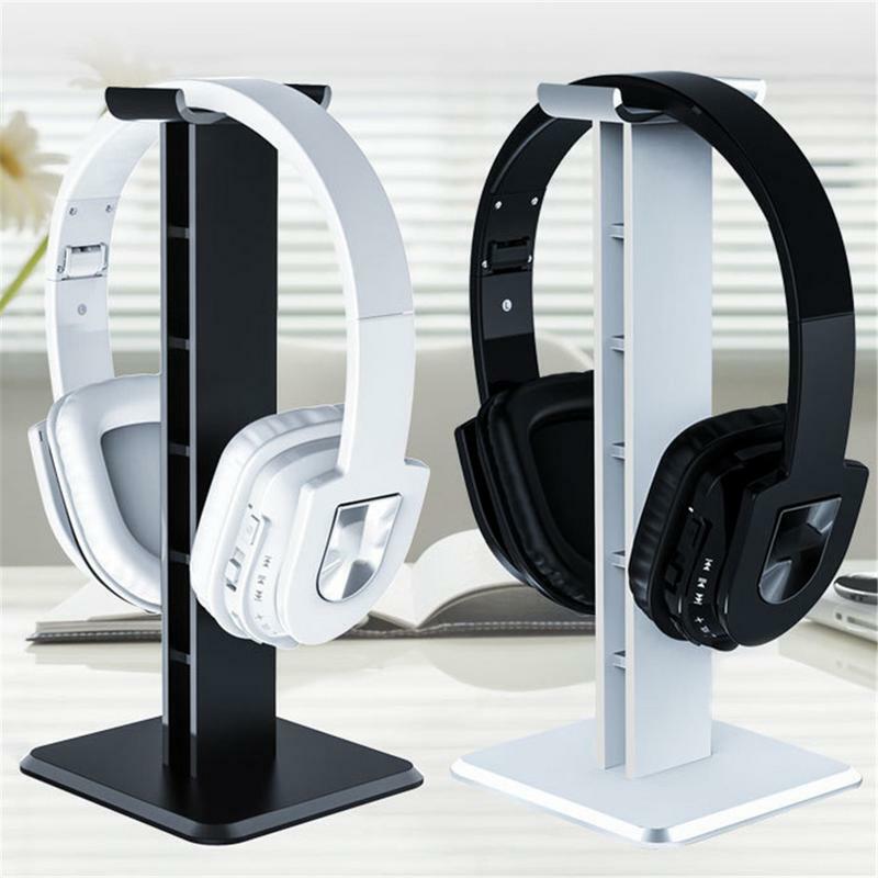 Soporte para auriculares montado en la cabeza estante de exhibición de gancho soporte para escritorio soporte para auriculares blanco negro soporte para auriculares