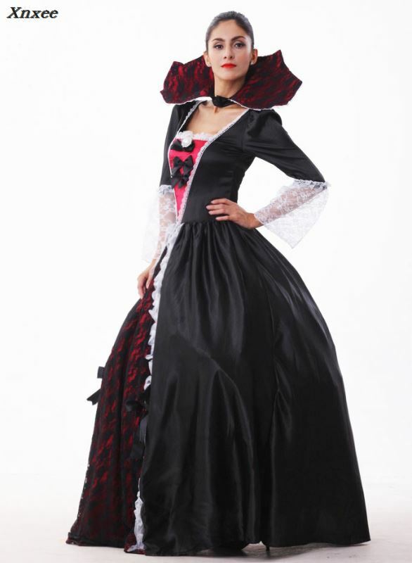 Женский костюм зомби вампира, костюм на Хэллоуин, привидение невесты, женское платье ведьмы, королевы, Хэллоуин, косплей Xnxee