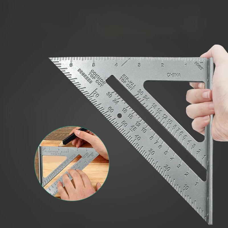 7” Measurement Tool Triangle Square Ruler 90 Degree Stainless Steel Thickening Angle Ruler Engineering Carpenter Metal Ruler DIY