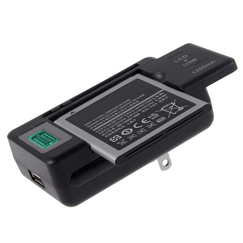 Universal Mobile Battery Charger LCD Indicator Screen For Cell Phones With USB-Port Charger For Most Lithium-Ion Batteries