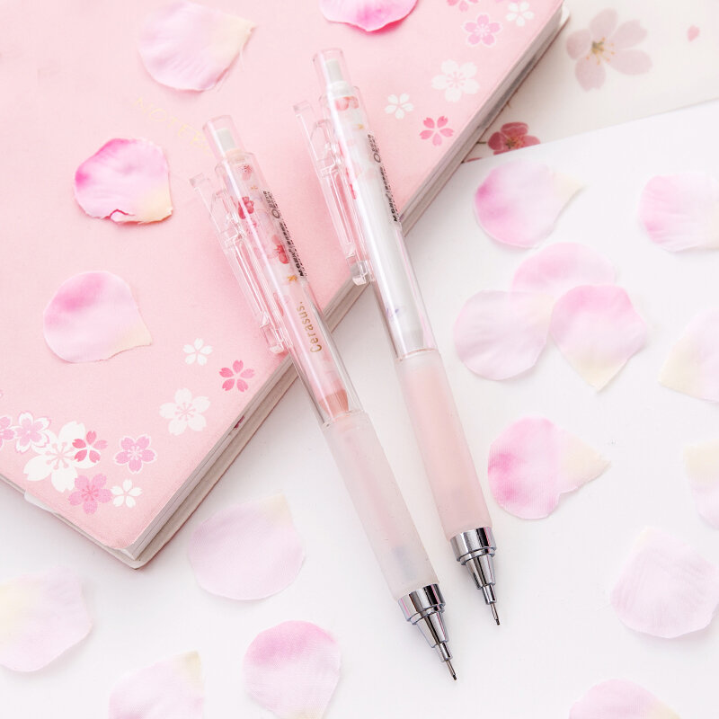 0.5mm Japan Lovely Cherry Blossoms Automatic Pencil Kawaii Plastic Mechanical Pencils For Kids Gifts Student Supplies Stationery