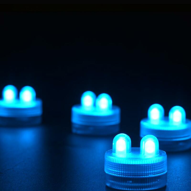 (10 шт./лот) центральные части украшение для свадебной вечеринки Водонепроницаемые светодиодные мини-свечи беспламенные Подводные чайные светильники с 2 светодиодами