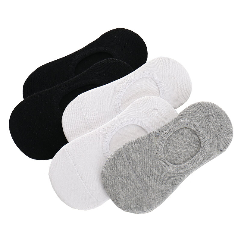 Meias infantis de algodão antiderrapantes, meias invisíveis de silicone para meninos e meninas, meias furtivas para escola curta