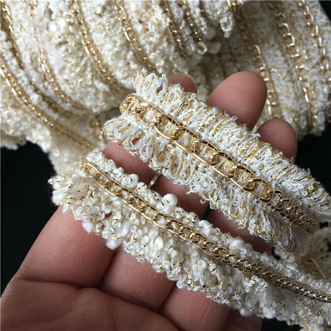 Fine Small Fragrant Wind Ribbon Golden Chain Lace Fabric For Crafts DIY Hat Headgear Bow Knot Clothes Skirt Sewing Free Shipping