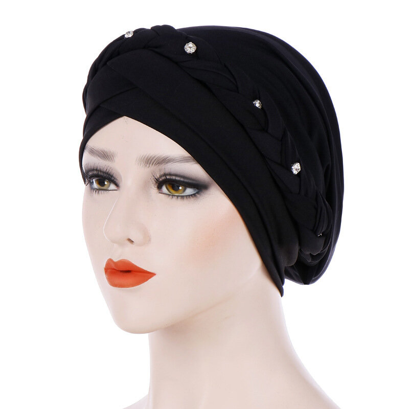 Плетеная мусульманская молочная шелковая полиэфирная молитвенная шапка, женская мусульманская шапка, мусульманский хиджаб, тюрбан