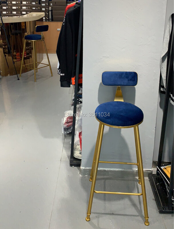 Nordic ins-cadeira de bar com encosto alto, 45cm/65cm/75cm, estilo nórdico, banco alto com encosto