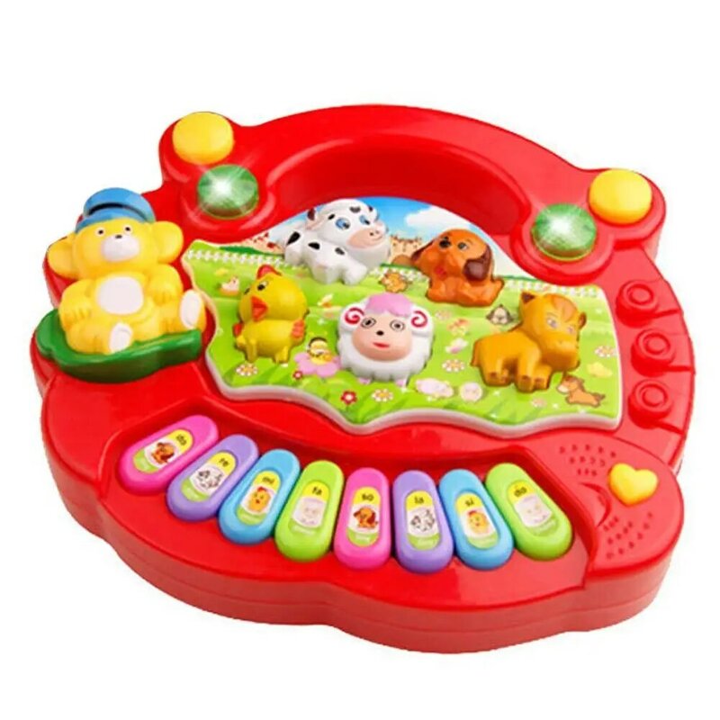 Bebé desarrollo de niños música educativa Animal Musical granja Piano juguete sonido teclado de sonido Piano bebé tipo de juego