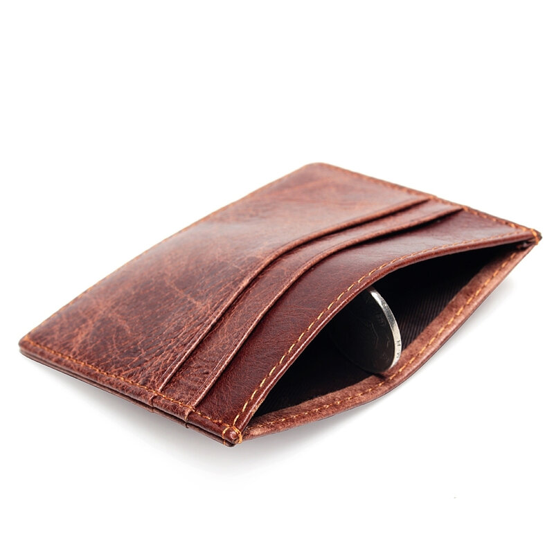 男性と女性のための本革の魔法の財布,クレジットカードとコーヒーカードのための薄いケースとidホルダー