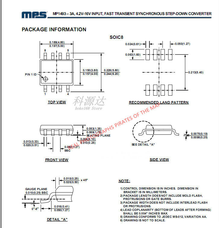 10 pçs/lote mp1493ds mp1493 lcd chip de gerenciamento de energia smd