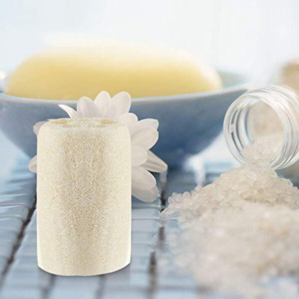 Esponja exfoliante natural de Luffa natural para Spa, esponja de lavado corporal para eliminar la piel muerta, jabón natural, paquete de 6 unidades