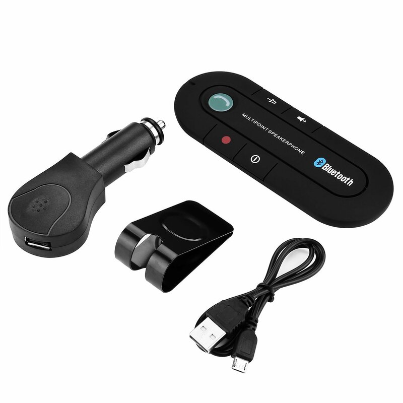 Automotive kit Bluetooth trasmissione A Lunga distanza Collegare 2 telefoni una volta Visiera di Sun Clip Bluetooth Hands-free Car Kit