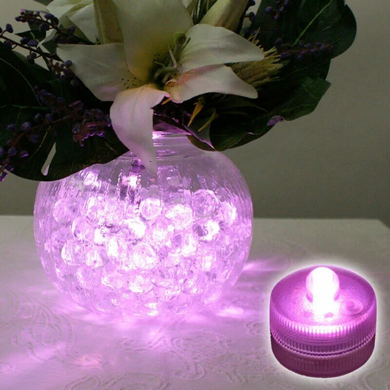 Luz LED sumergible romántica para decoración de bodas, fiestas, Navidad y San Valentín, luz de vela electrónica, a prueba de agua, 10 unids/lote