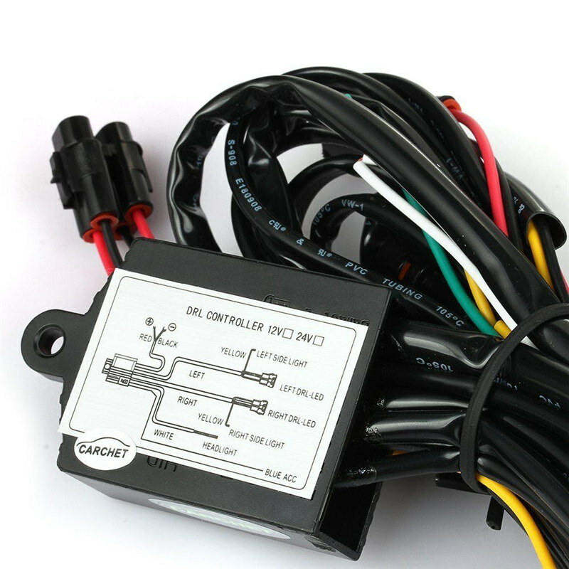 Caja de módulo de relé de encendido/apagado automático, luz diurna LED DRL, Universal