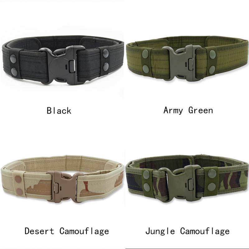 Nuevo camuflaje táctico militar lona cinturón hombres exterior ejército cintura con hebilla de plástico Equipo de entrenamiento militar #2