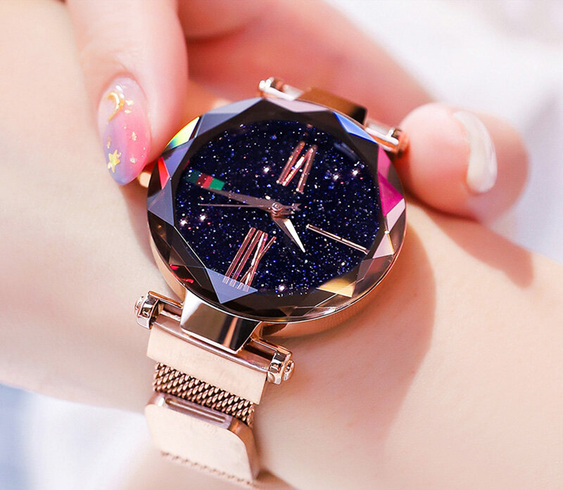 Mulheres Relógios de luxo Senhoras Magnética Céu Estrelado Relógio de Diamante Moda Feminina relógios de Pulso de Quartzo relogio feminino zegarek damski
