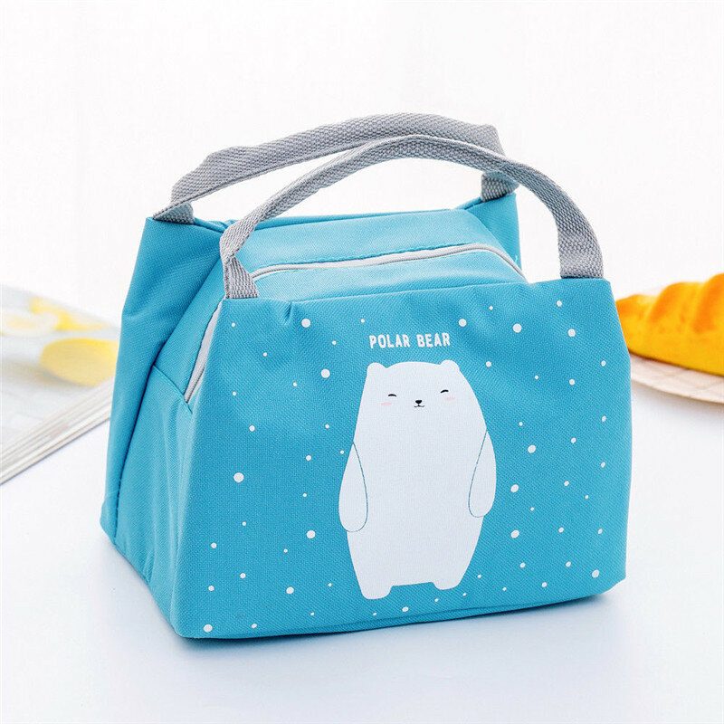 Mignon multicolore sacs optionnels Portable Animal thermique isolé refroidisseur étanche pique-nique boîte à Lunch sac sac Bolsa de bento