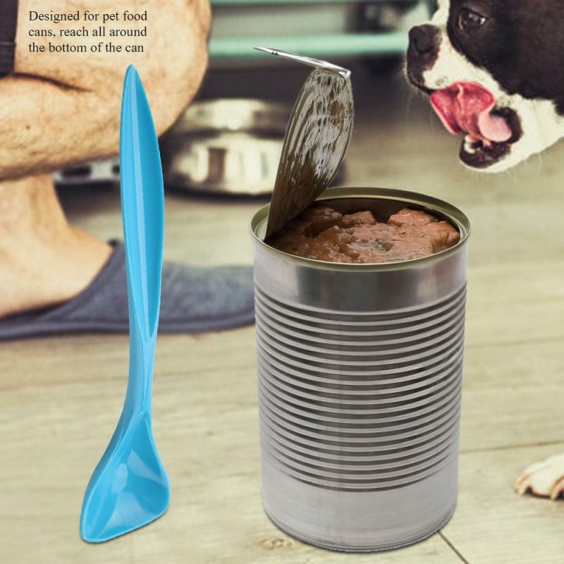 الحيوانات الأليفة ملعقة الكلب الغذاء المعلبة الغذاء خاص مقبض طويل الغذاء ملعقة البلاستيك دائم كلب القط المعلبة الحيوانات الأليفة ملعقة للتغذية