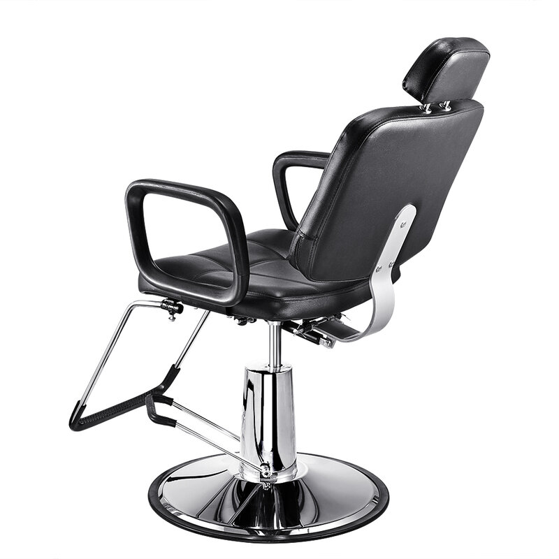 Panana salão de cabeleireiro cadeira do barbeiro cadeira de elevação hidráulica aço resistente & couro do plutônio reclinável encosto