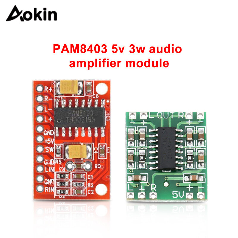 Модуль аудиоусилителя PAM8403, 5 В, 3 Вт, плата цифрового усилителя класса D, 2 канала, DC 5 В, цифровой мини-усилитель класса D