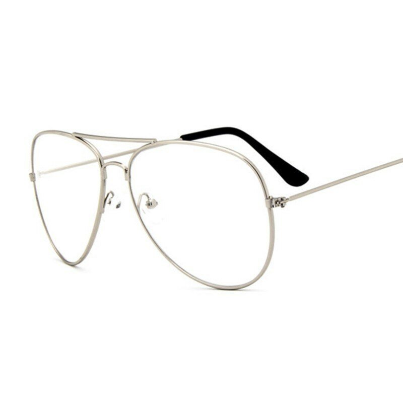 항공 골드 프레임 선글라스, 남성용 클래식 안경, 투명 투명 렌즈, 광학 안경, 파일럿 스타일