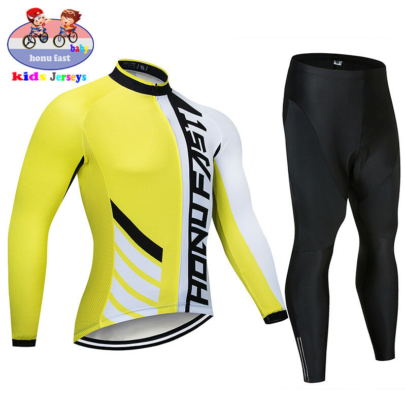2023 Sleeve Jersey Set Breathable Children Long  Cycling Clothing Breathable Sportswear kids Bicycle Bike maillot ciclismo