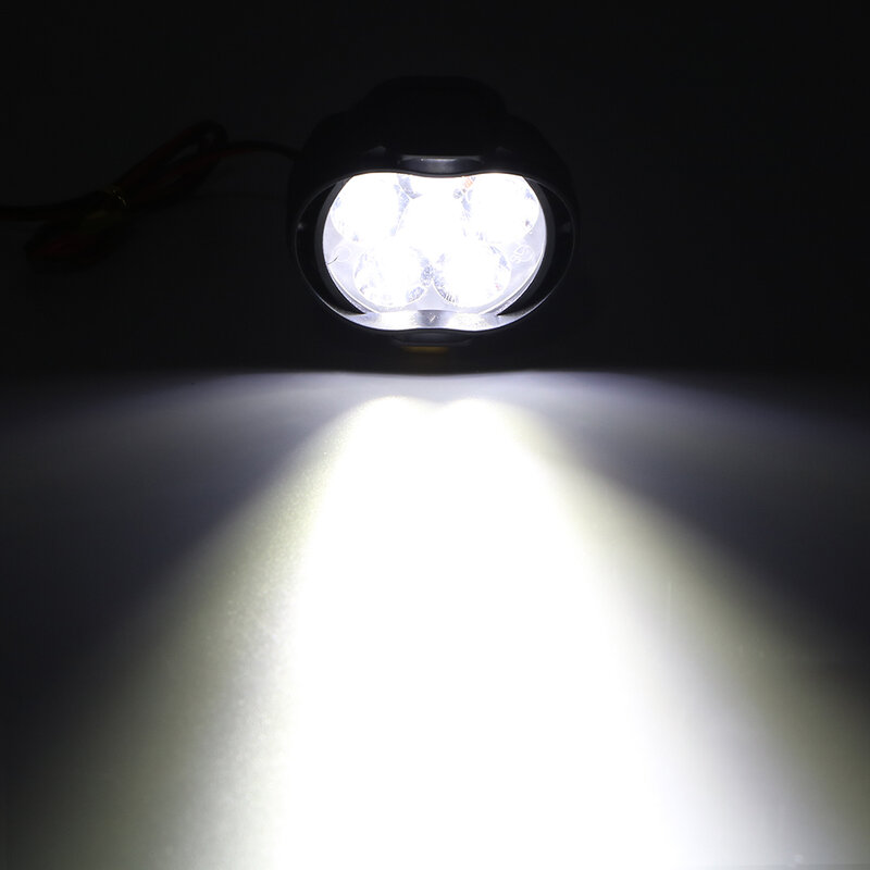 白色ledモーターサイクルヘッドライト,6500k,超高輝度,6 led,作業灯,フォグランプ,1200lm,スクーター,2個