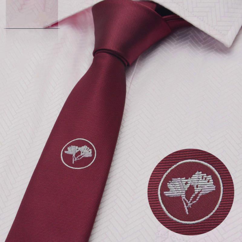 Moda unissex de estudante para festa, padrão bordado, versão coreana de gravata fina, gravata macia no pescoço