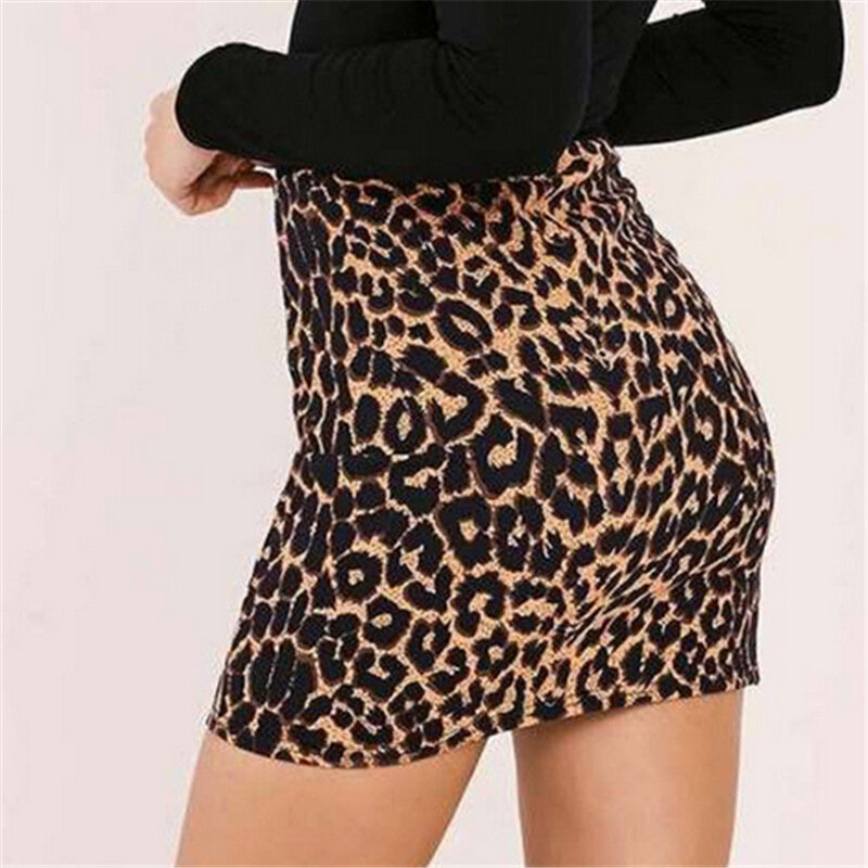 Faldas elegantes de leopardo para mujer, faldas sexis de estilo Vintage con patrón de Animal, ropa informal Retro para mujer, faldas ajustadas a la moda, verano 2019