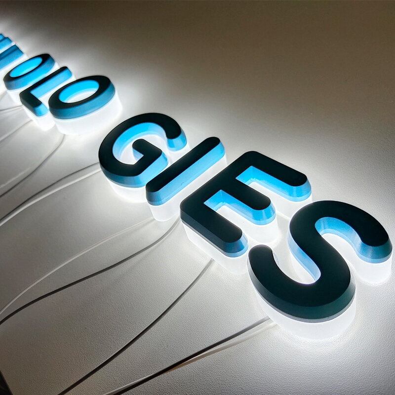 High quality waterproof advertising solid acrylic backlit LED shop sign